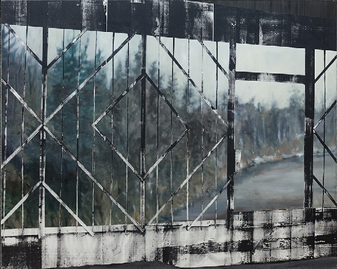 Eva Nielsen , Zode I, 2017, encre, huile et acrylique sur toile, 200 x 260 cm