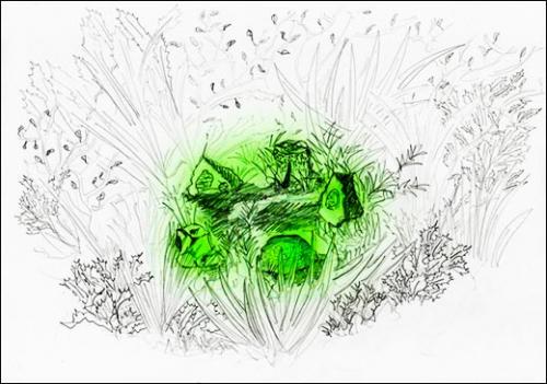 Virginie Yassef, Au milieu du Crétacé, 2013. Crayon et encre sur papier,. 21 x 29,7 cm. Courtesy Galerie GP & N Vallois (Paris), © Virginie Yassef