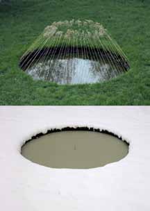 Nils-Udo, Nid d’eau, Roseaux, été/hiver, Allemagne, diptyque, Ilfochrome sur aluminium, 100 x 69,7 cm, 1973 © Nils-Udo