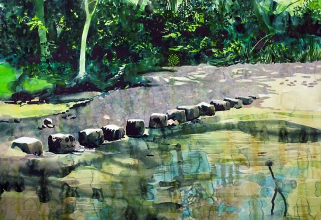 Yvan Salomone, Philosophie, 2012-2013, aquarelle, 137 x 93 cm. © Adagp, Paris, 2013